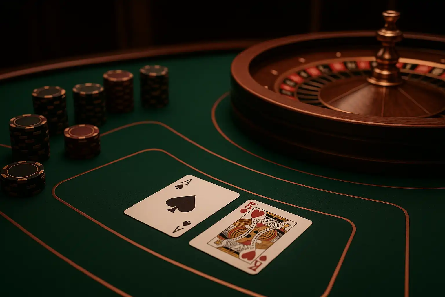 Casino table games such as blackjack and roulette at Turbosven Casino